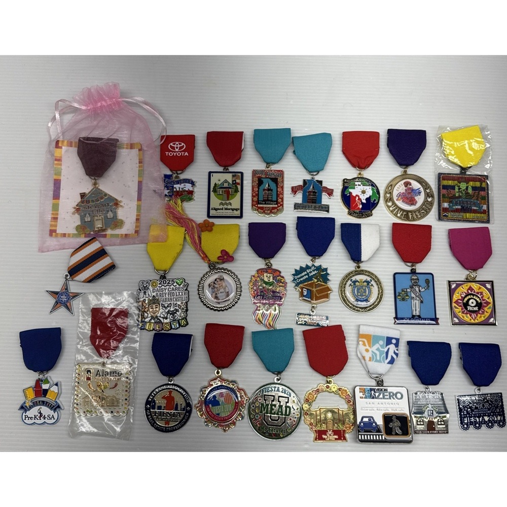 Lot 25 Unique Fiesta Medals 2016–2025 San Antonio TX No Duplicates Collectible